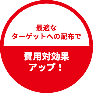 最適なターゲットへの 配布で費用対効果アップ！